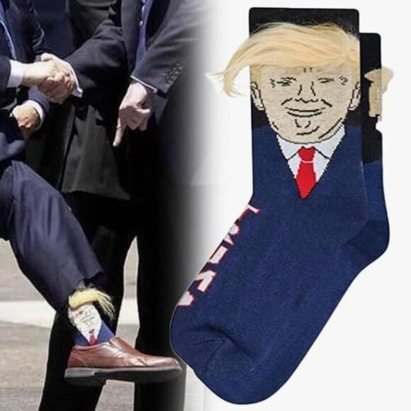 🇺🇸Trump 2024🇺🇸 3D Novelty Socks Fake Hair - Picture 2 of 5